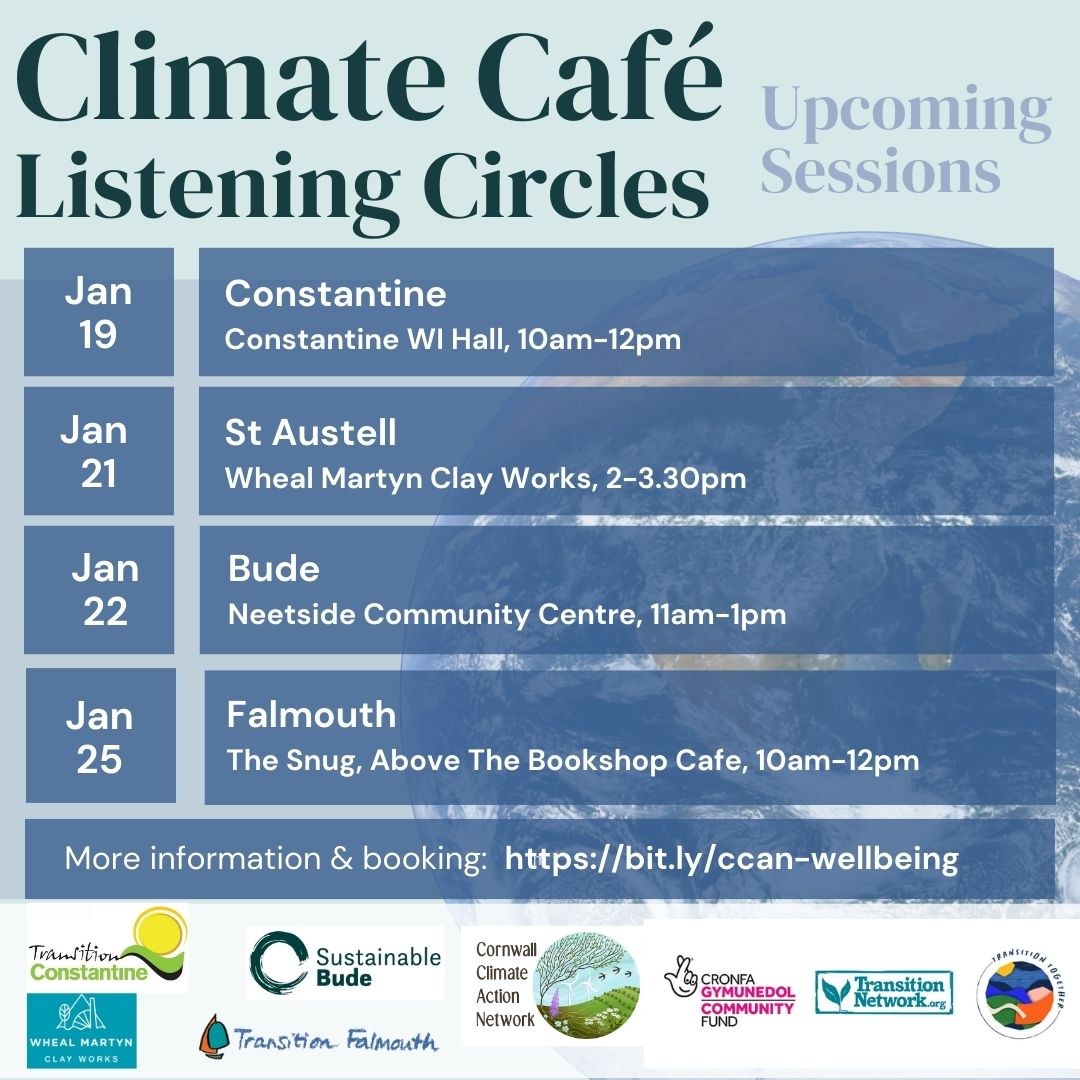 Cornwall Climate Café Upcoming Dates January 2025