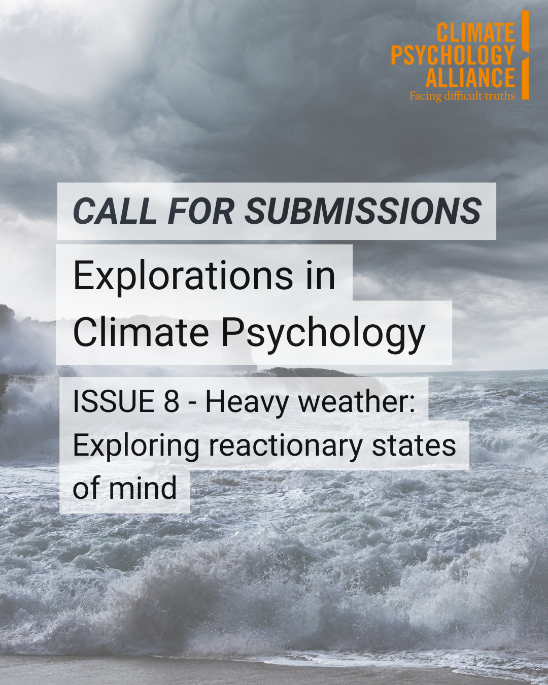Submissions for Issue 8 of Explorations in Climate Psychology now open