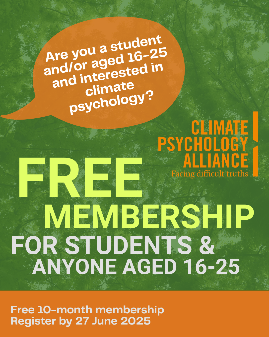 ** UPDATE: REGISTRATION EXTENDED UNTIL 27 JUNE ** This year's FREE CPA membership scheme for students and/or young people aged 16-25 is open!